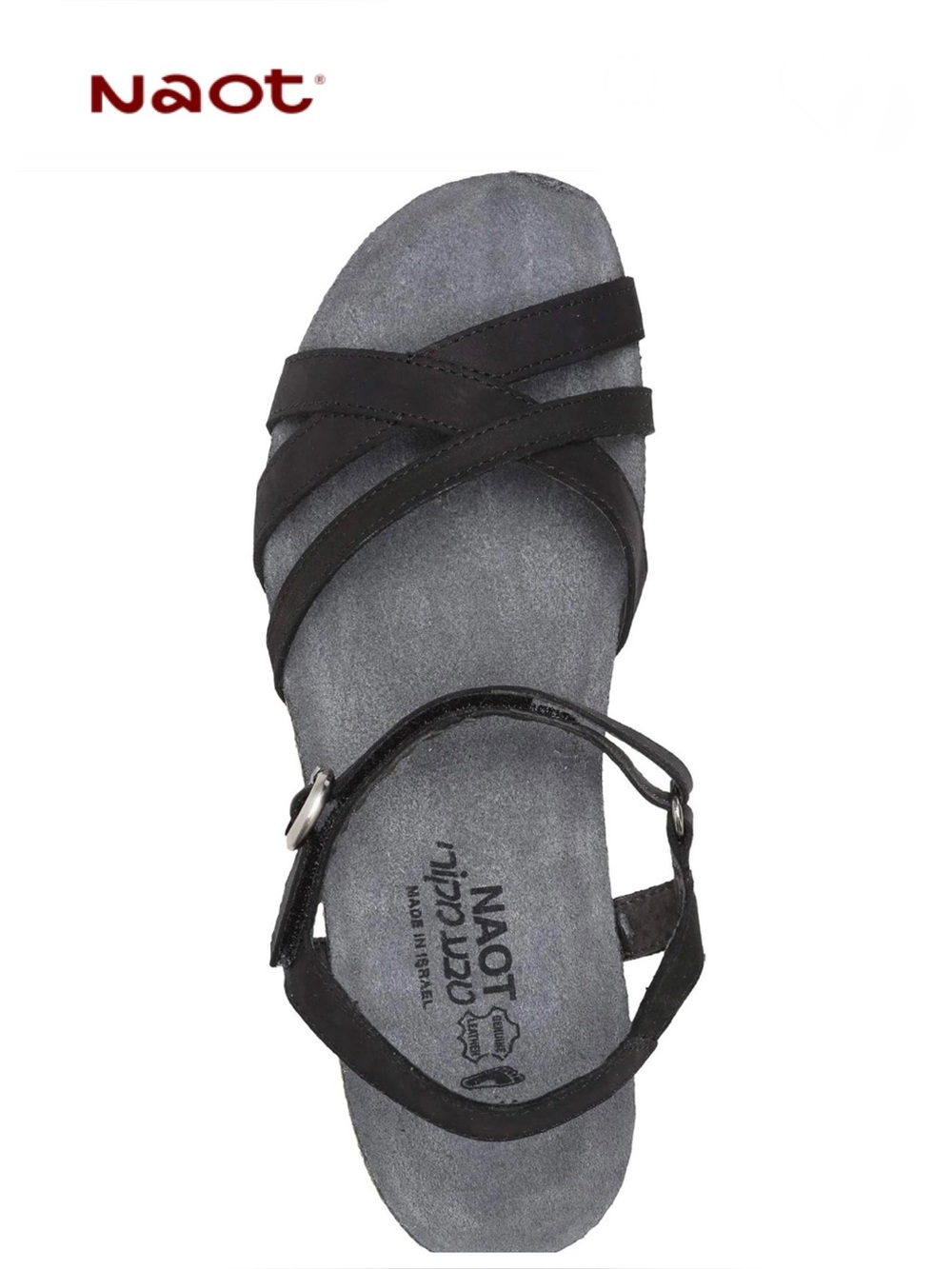 NAOT Brittany Black Nubuck Sandal Sz 38